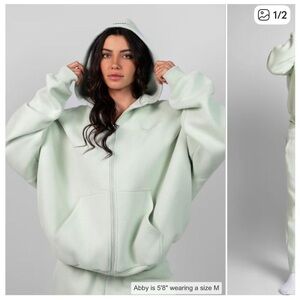 Comfrt Mint Zip Hoodie Pastel Collection